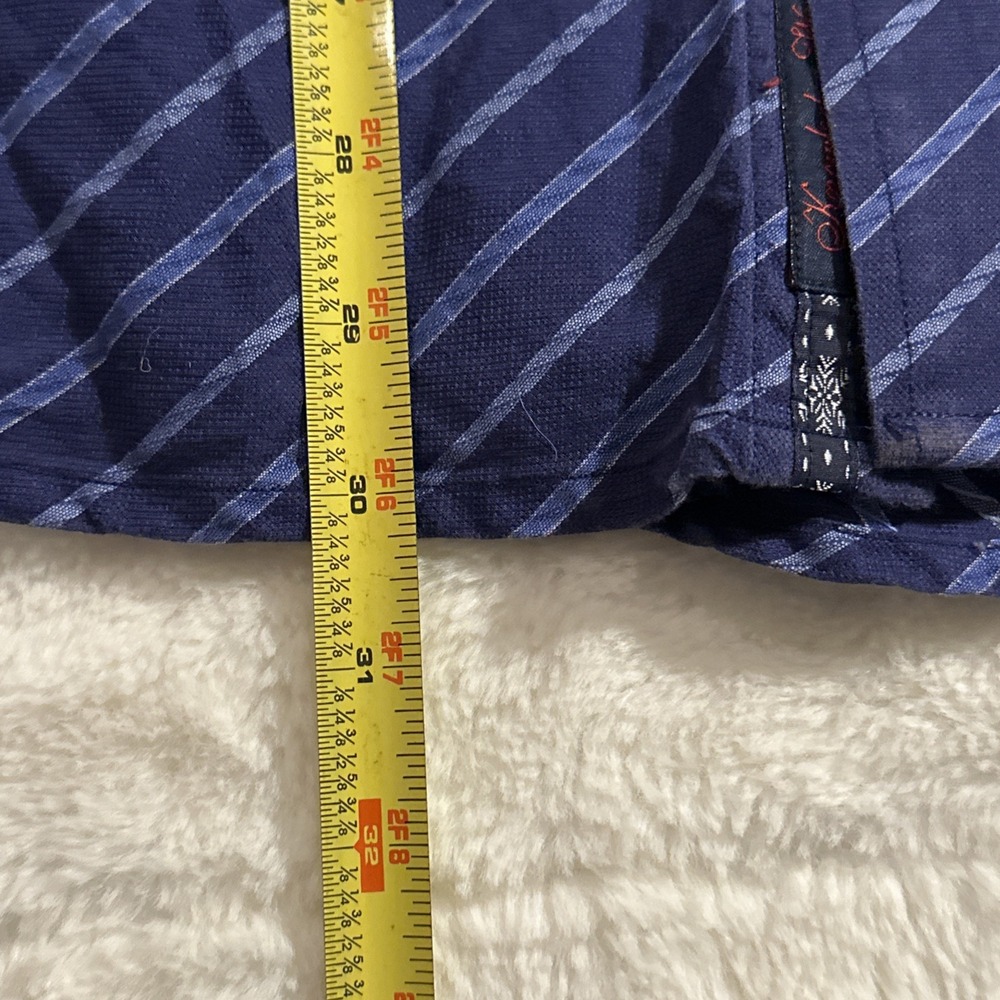 Robert Graham Flip Cuff Black Cotton Stripped Woven Inlay Button Up XL - Picture 3 of 7